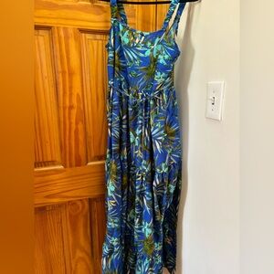 Tropical Blue Sleeveless Dress